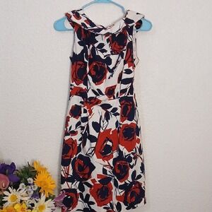 Karin Stevens Kids Floral Dress - Red and Navy